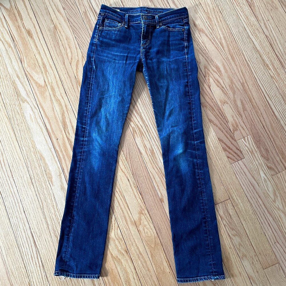 Citizens of Humanity Elson Medium Rise Straight Leg Jeans 26 Blue Long 32 inseam